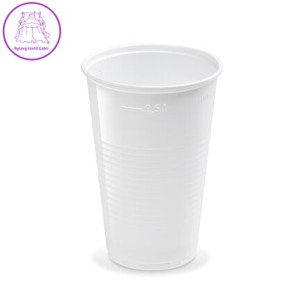 Pohár bílý 0,5 l, 50 ks