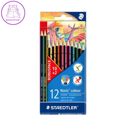 Barevné tužky, šestihranné, STAEDTLER "Noris Colour", 12 barev