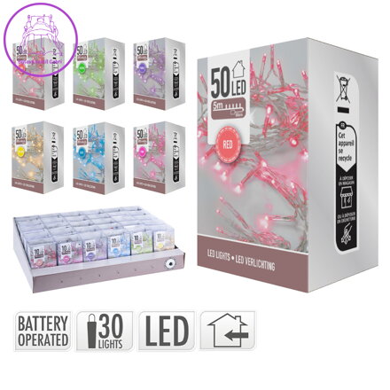 Světelný řetěz 50 LED délka 5 m (6 barev)