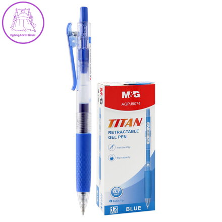 Roller gelový M&G TITAN zasouvací, hrot 0,7 mm, modrý inkoust