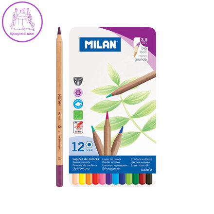 Pastelky MILAN šestihranné 3,3mm / 12ks metal box