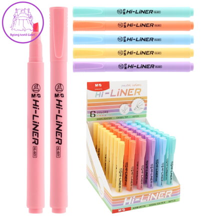 Zvýrazňovač M&G Hi-Liner Pastel - 1 balenie (mix 6 farieb 48 ks)
