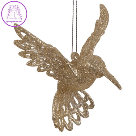 Kolibřík zlatý třpytivý - závěsná dekorace
