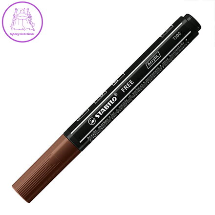 Akrylový popisovač STABILO FREE Acrylic T300 Kulatý hrot 2-3 mm - hnědý