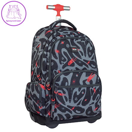 Školní batoh na kolečkách MILAN (25 l) Rocket Boom, black & grey