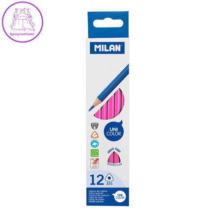 Pastelky MILAN Ergo Grip trojhranné, Pink