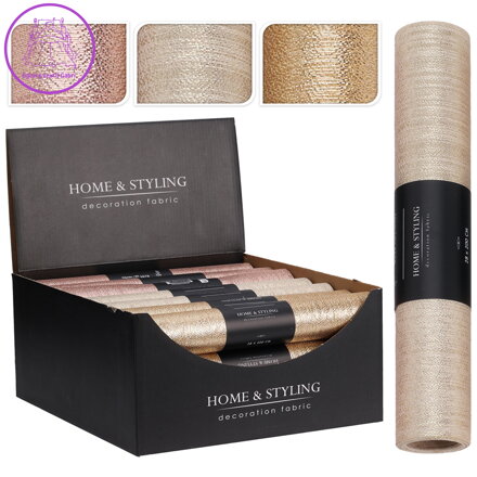 Organza 28x200 cm - lurexová látka (mix zlatých barev)