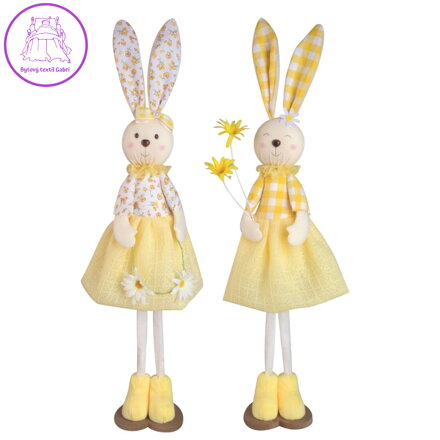 Zajíček na postavení 55 cm, žlutý