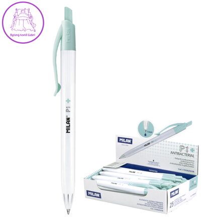 Pero kuličkové MILAN P1 Antibacterial 1,0 mm - modré