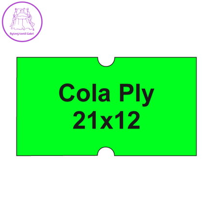 Etikety cen. COLA PLY 21x12 hranaté - 1250 etikiet/kotúčik, zelené