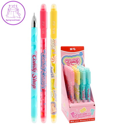 Pero gelové /gumovací M&G Candy Shop 0,5 mm - modrá náplň Pero gelové /gumovací M&G Candy Shop 0,5 mm - modrá náplň