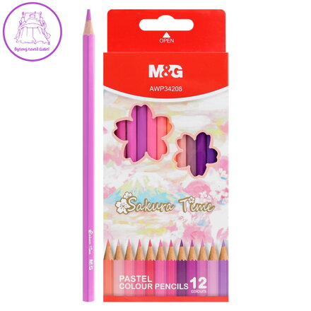 Pastelky oboustranné, šestihranné M&G - sada 24 barev /12 ks