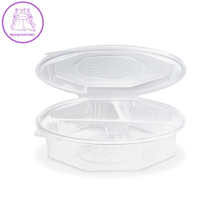 Menu mísa (PP) Ripboxx Meal 3dílná osmiboká průhledná 930ml [25 ks]