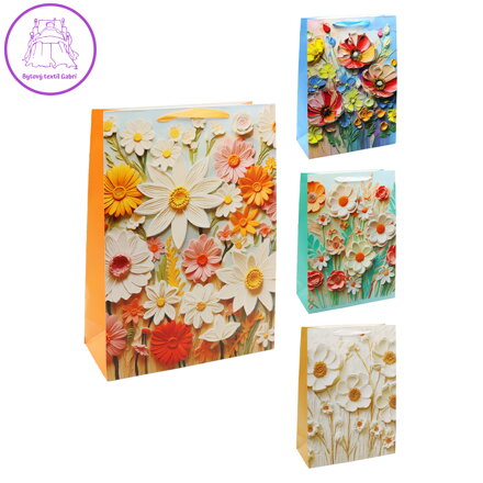 Dárková taška 2049 Flowers, velikost S 18 x 10 x 23 cm (mix 4 vzorů) Dárková taška 2049 Flowers, velikost S 18 x 10 x 23 cm (mix 4 vzorů)