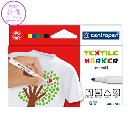 Popisovač CENTROPEN 2739 Textile - sada 6 ks