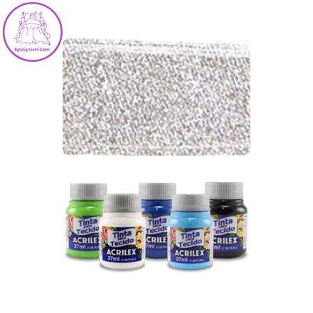 ACR Barva na textil 37ml, Metallic Silver