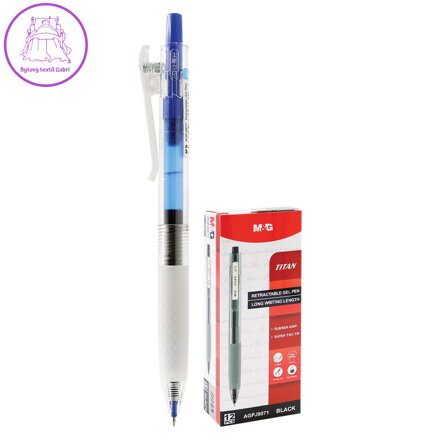Roller gelový M&G TITAN zasouvací, hrot 0,5 mm, modrý inkoust