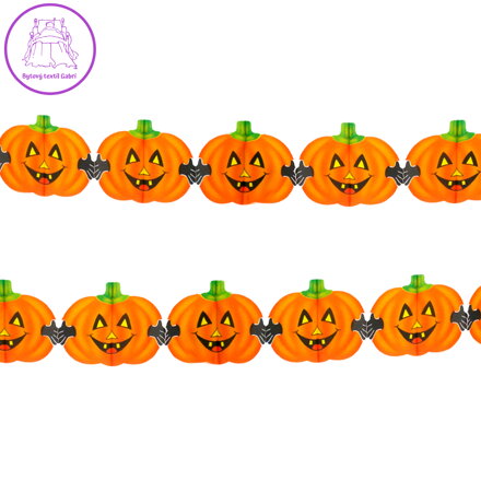 Girlanda Happy Pumpkin, papír, 3 m, Halloween Girlanda Happy Pumpkin, papír, 3 m, Halloween