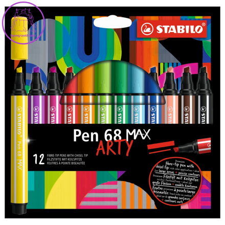 Fix vláknový STABILO Pen 68 MAX ARTY - sada 12 ks