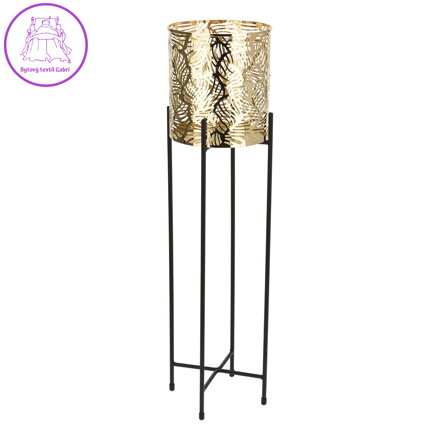 Dekorace - Květináč kovový na stojanu 55 cm