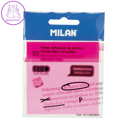 Blok lep MILAN FLUO PVC 76 x 76 mm růžový