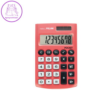 Kalkulačka MILAN kapesní 8 místná Touch červená - blistr