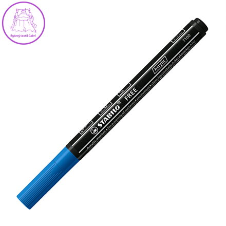 Akrylový popisovač STABILO FREE Acrylic T100 Kulatý hrot 1-2 mm - tmavomodrý