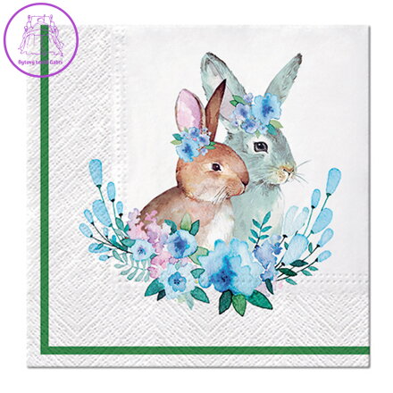 Obrúsky PAW L 33x33cm Bunnies with Wreaths