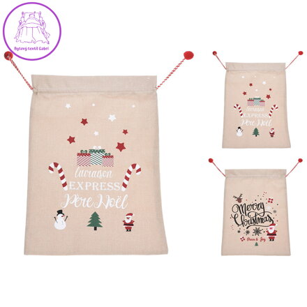 Vánoční dárková taška 50x70 cm (2 motivy, polyester)