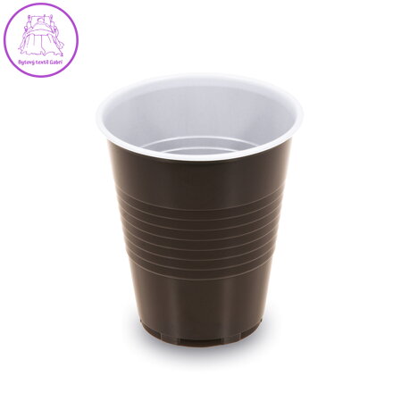 Automatový pohár hnědo-bílý 0,15 l / prům. 70 mm, bal. 100 ks