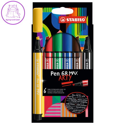 Fix vláknový STABILO Pen 68 MAX ARTY - sada 6 ks