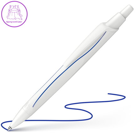 Pero kuličkové Schneider Reco bílé - modrá náplň