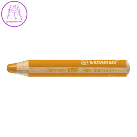 Pastelka STABILO woody 3 v 1 - barvička, vodovka, voskovka - oranžovo žlutá
