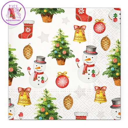 Ubrousky TaT 33x33cm Snowmen Pattern Ubrousky TaT 33x33cm Snowmen Pattern