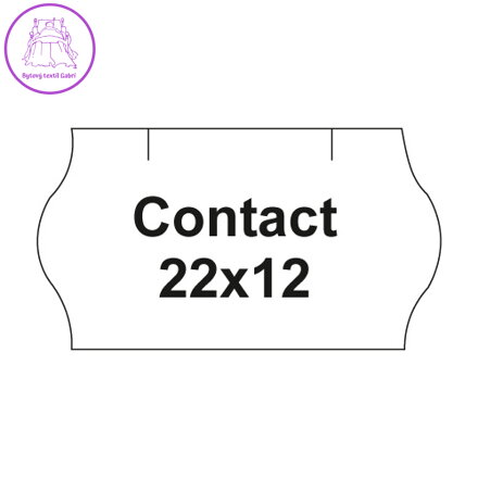 Etikety cen. CONTACT 22x12 oblé - 1500 etikiet/kotúčik, biele