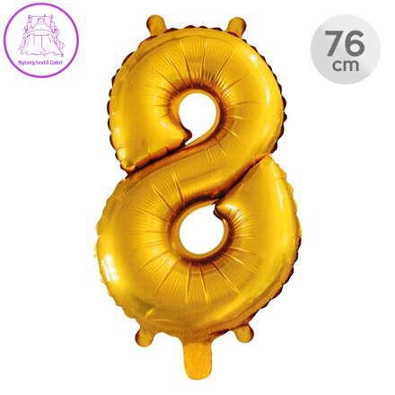 Balón narozeninový 76 cm - číslo 8, zlatý