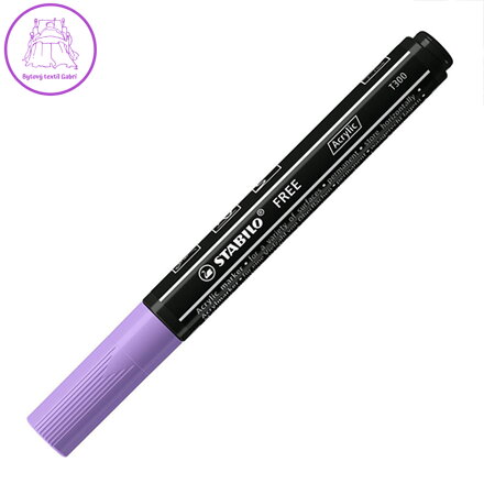 Akrylový popisovač STABILO FREE Acrylic T300 Kulatý hrot 2-3 mm - světle fialový