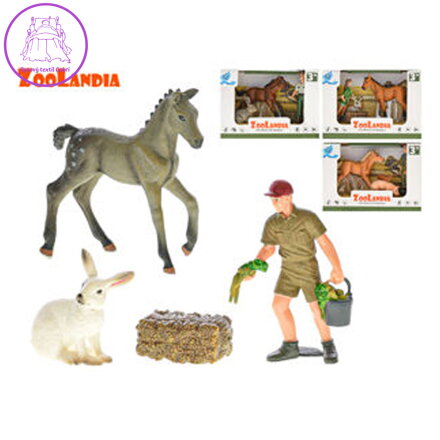 Zoolandia farma set se zvířátky a doplňky 4druhy v krabičce