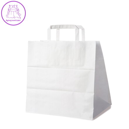 Papírové tašky 32+21x33 cm bílé / 50 ks /