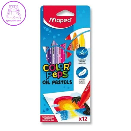 Pastely olejové MAPED "COLOR`PEPS", 12 ks
