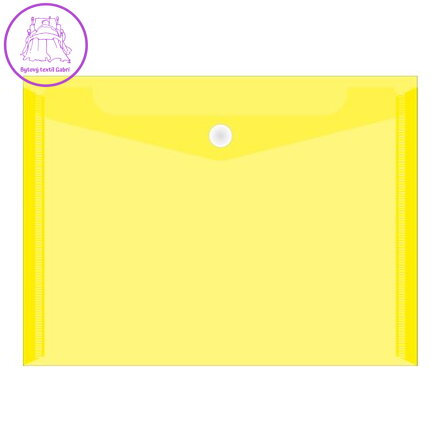 Obal PVC s patentkou průhledný A4, žlutý