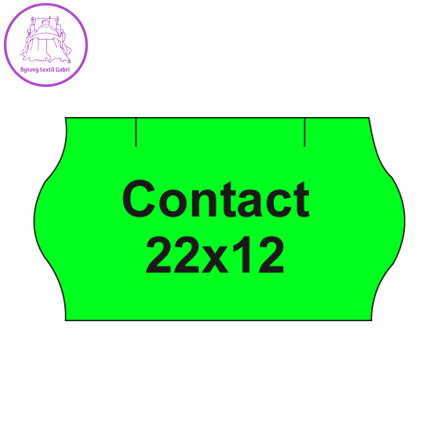 Etikety cen. CONTACT 22x12 oblé - 1500 etikiet/kotúčik, zelené