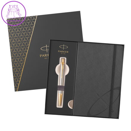 GP PARKER IM Premium Warm Grey GT + šedý zápisník