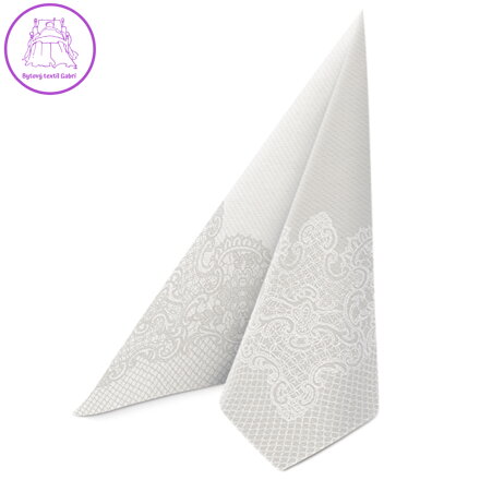 Ubrousky PAW AIRLAID 40x40 cm - Reverse Royal Lace silver-white