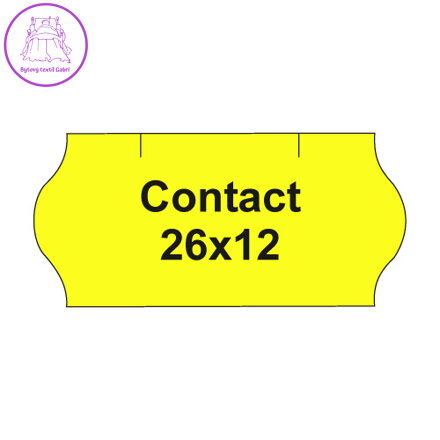 Etikety cen. CONTACT 26x12 oblé - 1500 etikiet/kotúčik, žlté
