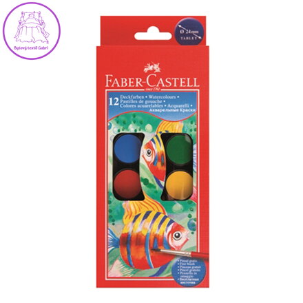 Vodové barvy Faber-Castell 12 barevné, 24mm