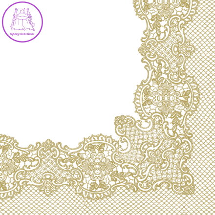 Ubrousky PAW L 33x33cm Royal Lace Frame Gold