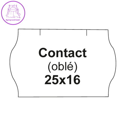 Etikety cen. CONTACT 25x16 oblé - 1125 etikiet/kotúčik, biele