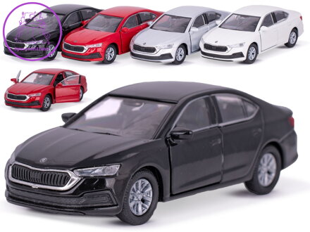 Welly Škoda Octavia IV 12cm kov zpětný chod 4barvy v krabičce
