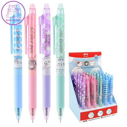 Roller gelový/gumovací M&G iErase So Many Cats Pastel (4 designy)